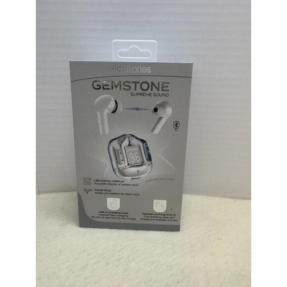 Acellories Gemstone Wireless Earbuds With LED Display & Charging Case - Picture 1 of 4